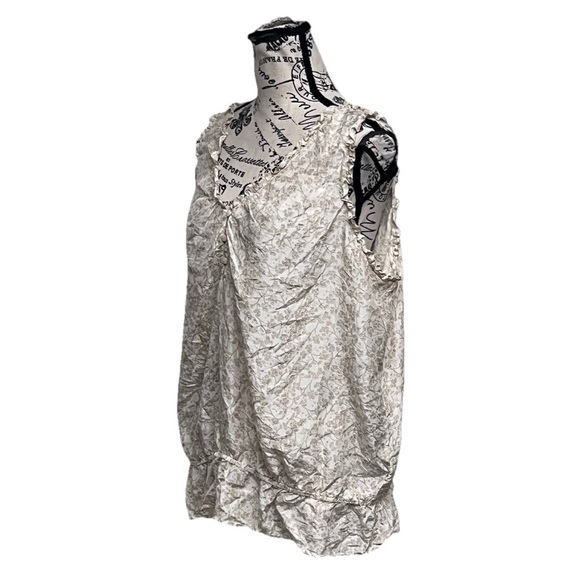 Old Navy Vintage Y2K Silk Floral Ruffle Blouse XXL Granola Girl Coastal Boho - Picture 3 of 11